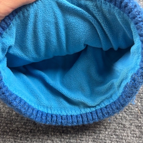 COLUMBIA Mens Blue/Yellow Knit Fold over Pom Fleece Lined  Beanie  OSFM - Picture 3 of 5